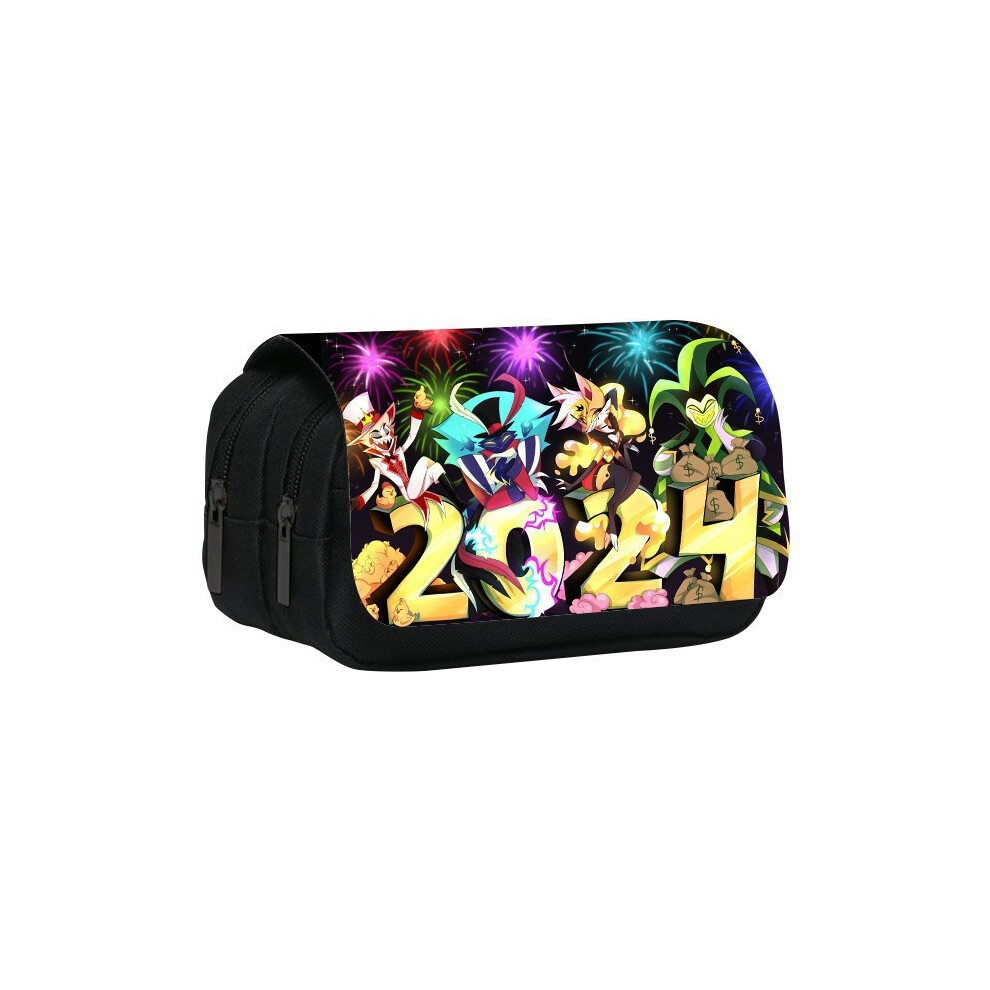 (3) Hotel Anime Hazbin Characters Print Student Double Layer Stationery Storage Bag-image-OPC-PJQYBY2-NEW