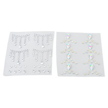 2 Sheet Teardrop Face Rhinestone Sticker DIY Self