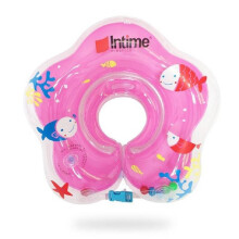 (Pink,41*41cm/16.14*16.14in)Schattige baby drijfring met nekband, veiligheids-PVC opblaasbare zwembriljant, badcirkel met nek.