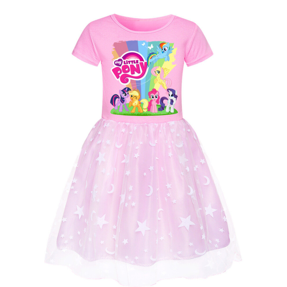 (Pink, 110cm) Pony My Little Friendship Is Magic Pattern Short Sleeve Clothing Skirt Dress-image-OPC-PJQZTRF-NEW
