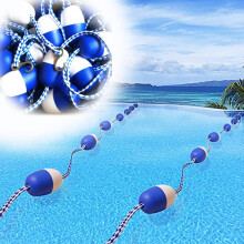 Pool Rope Divider with Buoy for Safety - UV Resistant Corduroy Float Line 6m/19.68ft with Hook for Outdoor Pools