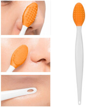 Weiche Silikon-Nasenreinigungsbürste Tiefenreinigung Doppelseitige Peeling-Lippenbürste Orange