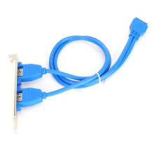 USB-Rückseitenmontageträger Motherboard 19Pin auf Dual Port A Female Verlängerungskabel