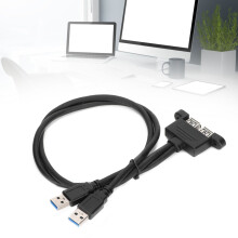 USB-Verlängerungskabel Doppel-Port Externes Baffle-Umwandlungskabel mit Ohrschraubenloch 50cm