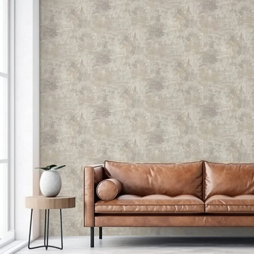 Cream Grey Gold Metallic Wallpaper Shimmer Stone Plaster Effect