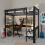 Noa and Nani Gaming Station High Sleeper Kids Solid Wood Bed in Black Storm 5
