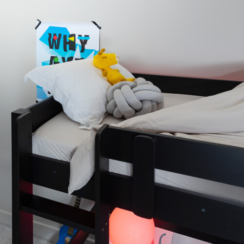 Noa and Nani Gaming Station High Sleeper Kids Solid Wood Bed in Black Storm 2