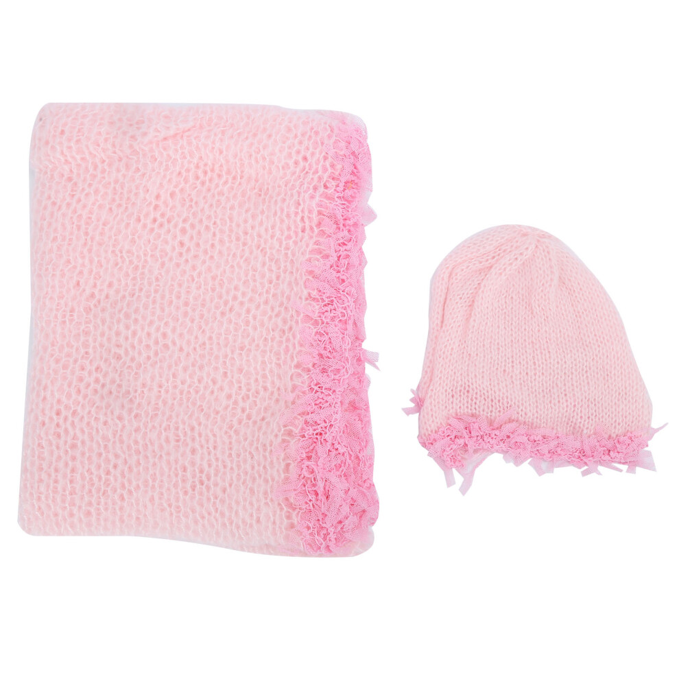 Hat Wrap Set Photography Prop Infant Newborn Light/Pink 9469363532046