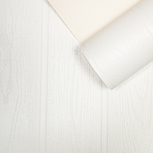White Beaded Wood Wallpaper Paintable Panel Effect 2
