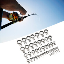 49-in-1 Set Universale Angelrutenführer, Rollenringe, Top-Tips für Fischen, Futteral, Zubehör