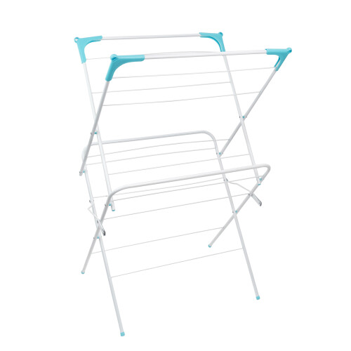 JVL 2 Tier Clothes Drying Airer, White, Cast Iron