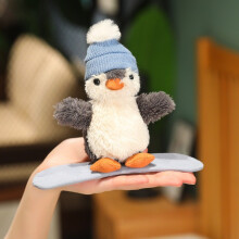 (Skateboard )Peluche pendentif pingouin arachide jouet skateboard clap anneau poupée cadeau de Noël