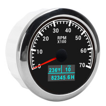 3 in 1 Marine & Auto Tachometer Gauge 9‑32V IP67 Waterproof Black