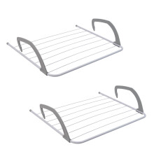 JVL Over Door Radiator Clothes Drying Airer-6M, White, Pack of 2