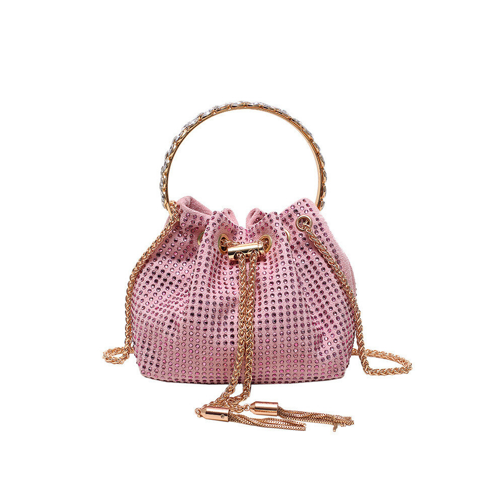 (Pink)Sac seau chaîne grand sac à main sac à bandoulière pour filles sac à bandoulière sac rangement