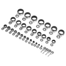 33 pièces 26 g Guides d'anneaux en céramique argentés 1,0-14,0 mm