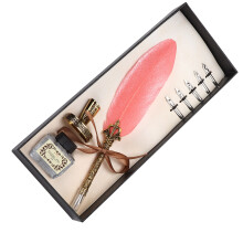 Ensemble de stylos à plume rose - Pointe plate 0,04–0,2 po, Verre