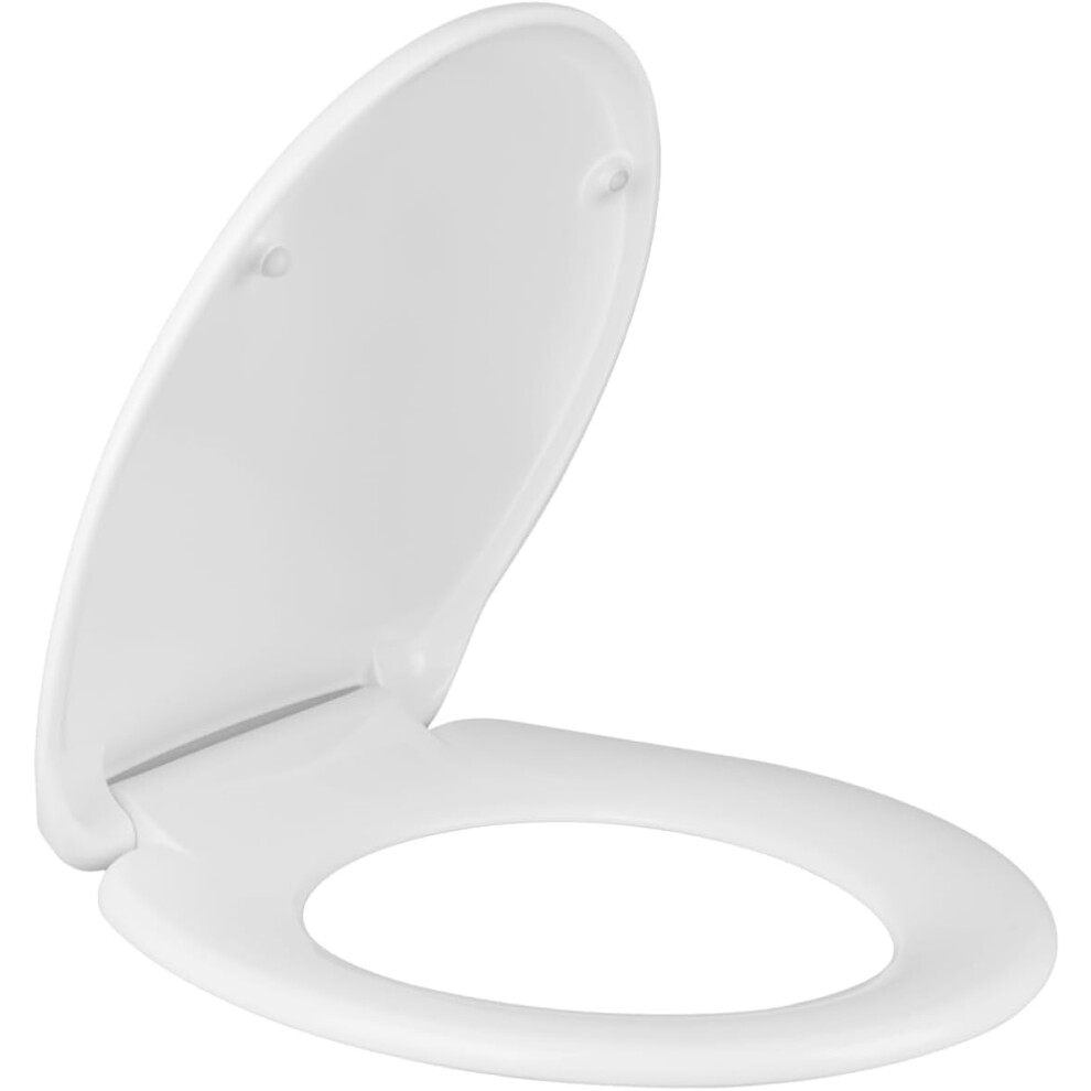 Duroplast O Shape Soft Close Toilet Seat With Adjustable Hinge, Quick Release Mechanism, White Color 6493810760204