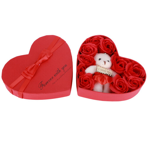 Artificial Rose Flower with Bears Gift Box Soap 1