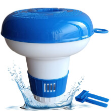 Pool Chlorine Floater 5 Inch Adjustable PP Round Dispenser with Tong for 1-Inch Chlorine Tablets