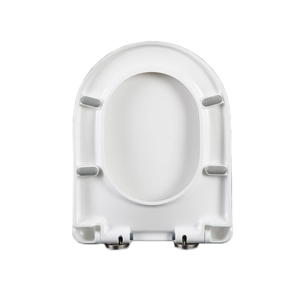D-Shape Toilet Seat With Soft-Close Mechanism, Quick Release, Removable Uf Antibacterial Lid, 14.5 X 18.1 Inches 6276012573106