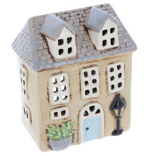 (Cream Dormer) Village Pottery Garden House Tea Light Holder