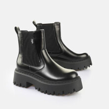 (Black, 6 (Adults')) Buffalo Aspen Chelsea Women's Black Boots