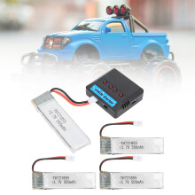 4 batteries LiPo 65 18 7 mm 500 mAh 3,7 V 25C blanc