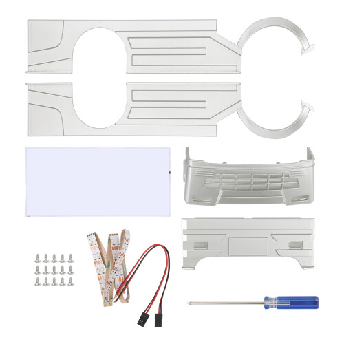 D12 RC Wide Body Cover con kit LED, ArgentoBlu 1