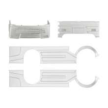 D12 RC kit carrosserie widebody 285 g couvercle LED argenté de grande taille