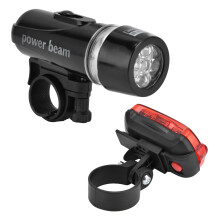 5LED Mountainbike-Lichtset Wasserdicht Stoßfest Fahrradlampe Scheinwerfer Rücklicht