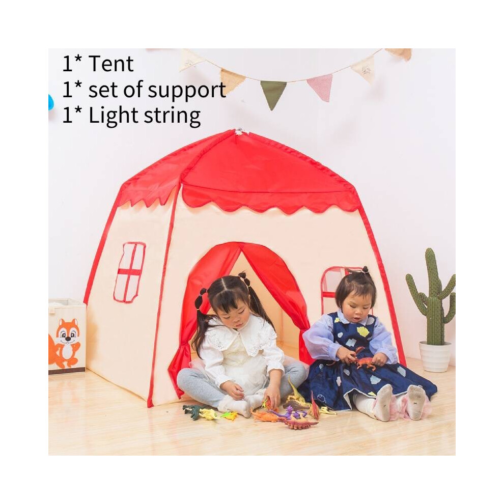 (Red)Tente de Jeu Enfant Maison Extérieur Princesse Château Matériel Intéressant Durable