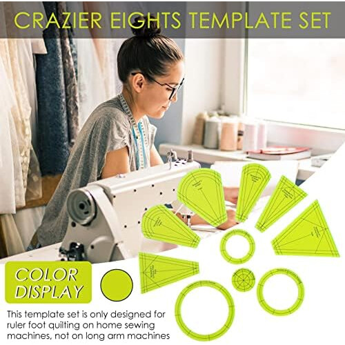 Multifunctional Patchwork Ruler Set with Dresden Plates Template, Standard Quilting Stencil, 8-Inch Size 2