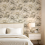 Muriva Cream Gold Floral Wallpaper 3D Effect Metallic Shimmer Feature Wall 1