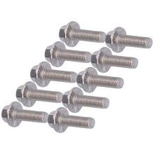 10 pezzi bulloni a testa esagonale con flangia M5x16 argento
