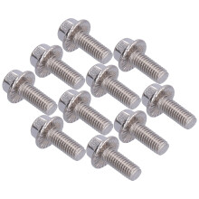 10 pièces boulons hexagonaux à bride M5 x 12 mm, acier inoxydable 304 argenté
