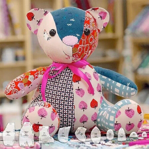 Memory Bear Template Ruler 10 Piece Set, Acrylic Sewing Kit for DIY Quilting, Includes Pattern Instructions, 10 Inch Size