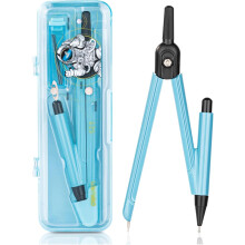 Math Compass Set with Replacement Leads, Precision Drawing Tools for Geometry, Durable and Accurate Pencil Compass for Students