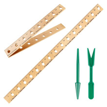 Planting Ruler Garden Dibber Foldable Measuring Tool with Holes 35 x 4 x 0.63 cm for Raised Bed Vegetable Farming