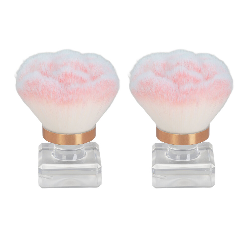 2 Set Nail Art Powder Brushes Pink Soft Bristles-image-OPC-PJR6277-NEW