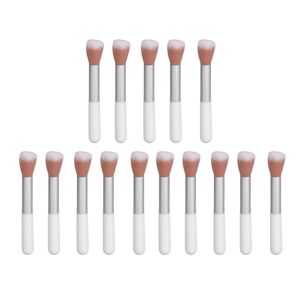 15pcs Tapered Blush Brush Ergonomic Rounded Handle