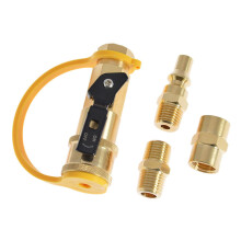 Propane Hose Adapter Quick Connect Kit with Safety Shut-Off for RV and Grill - Durable for Camping and Outdoor Use