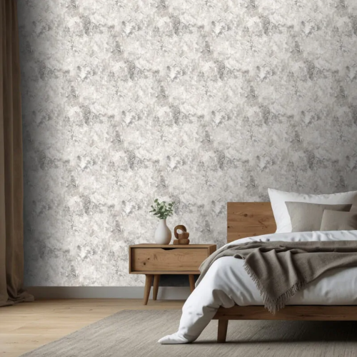 Muriva Grey Stone Effect Wallpaper Rustic Textured Gold Metallic