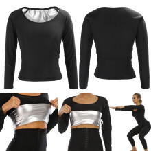 Damen Sport-Slimming-Sauna-Shirt Polyurethan-Schweißfördernde Formende Körperwäsche 2XL/3XL