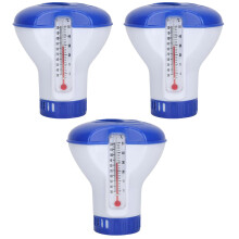 Chlorinator Floating Chlorine Dispenser with Thermometer, Automatic Chlorine Tablet Dispenser for Pools and Water Parks (Set of 3)