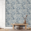 Muriva Blue Stone Effect Wallpaper Rustic Textured Metallic Shimmer Feature 2