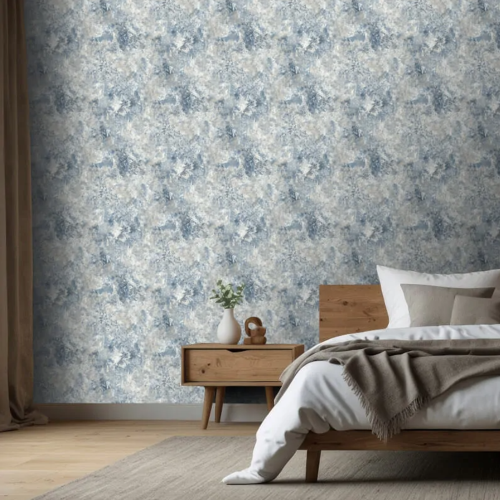 Muriva Blue Stone Effect Wallpaper Rustic Textured Metallic Shimmer Feature