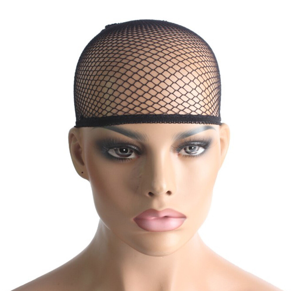 Unisex Black Wig Caps Nylon Stretchable Breathable Dome Mesh
