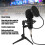 Microfono a condensatore con jack da 3,5 mm, nero, kit treppiede 9