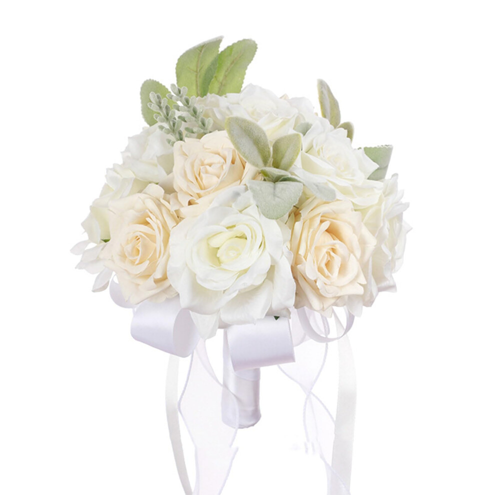 Elegant Wedding Bouquet Artificial Roses for Bride and Bridesmaids - Silk Flowers for Wedding and Home Decoration-image-OPC-PJR6GMV-NEW